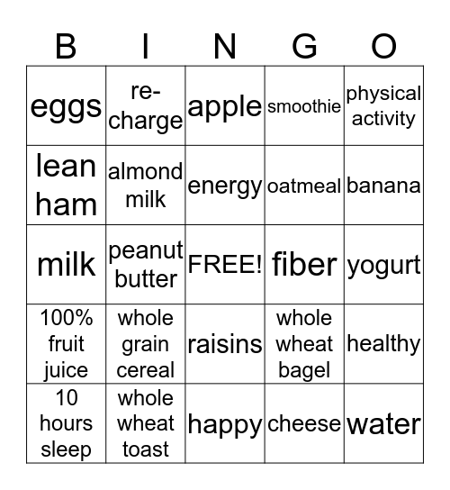 Eat, Sleep, Learn Bingo Card