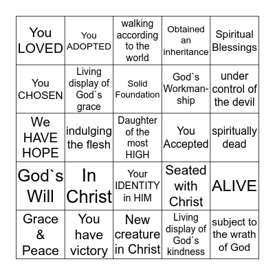 Who we Were, Who we Are, & Who We Will Be Bingo Card