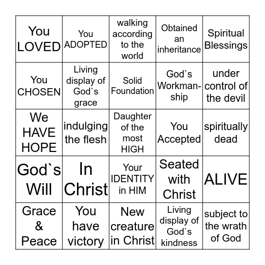 Who we Were, Who we Are, & Who We Will Be Bingo Card