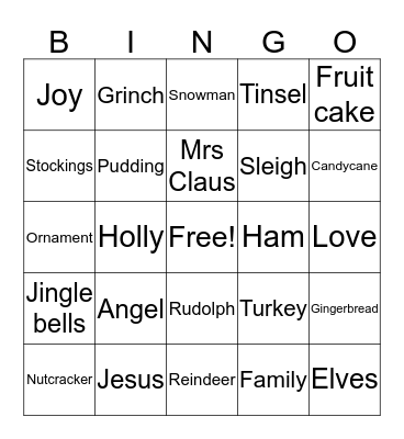 Christmas Bingo Card