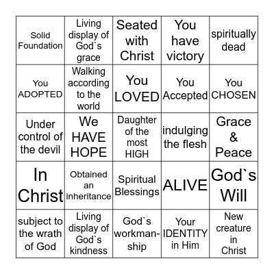 Who we Were, Who we Are & Who We Will Be Bingo Card