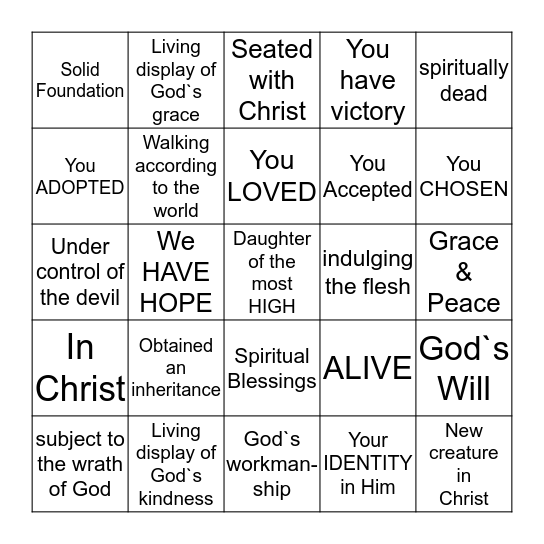 Who we Were, Who we Are & Who We Will Be Bingo Card