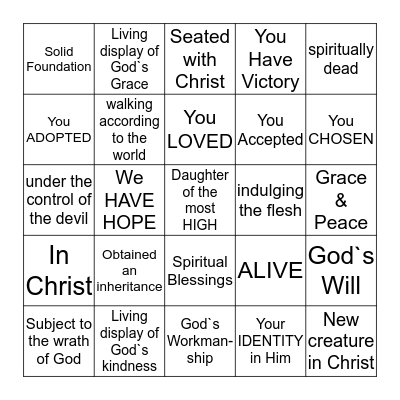 Who we Were, Who we Are, Who We Will Be Bingo Card