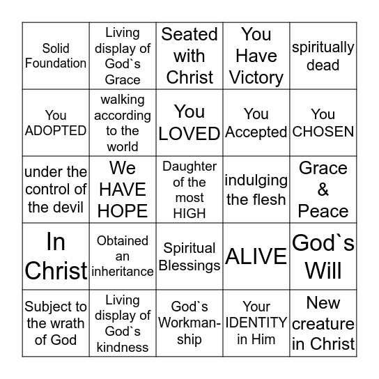 Who we Were, Who we Are, Who We Will Be Bingo Card