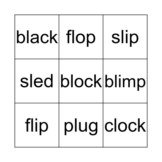 L Blends Bingo! Bingo Card
