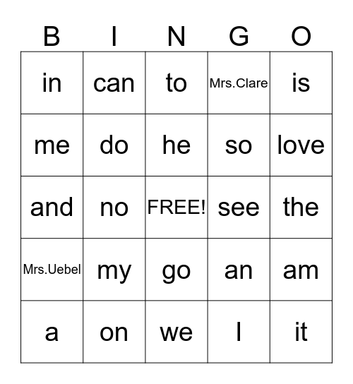 Bingo Card