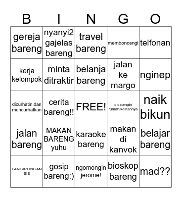 Yvonne's BINGO! have you ever.... with yvonne? Bingo Card