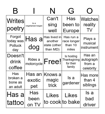 MPB Find People Bingo Card