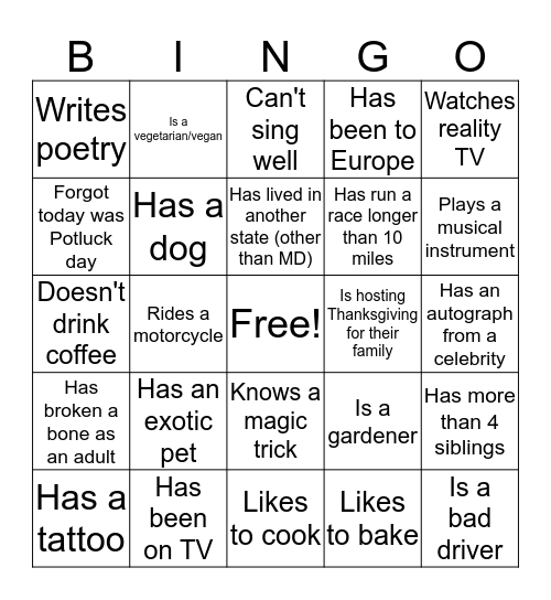 MPB Find People Bingo Card