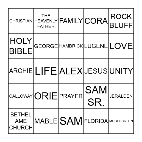 2014 POW WOW  BINGO Card
