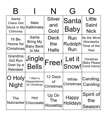 Coffeehouse Bingo Card