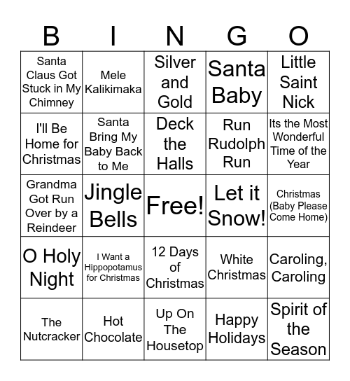 Coffeehouse Bingo Card