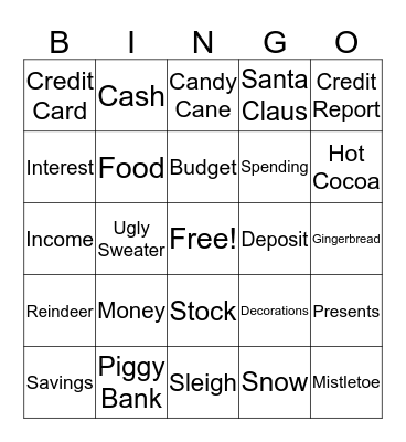 Holiday Bingo Card
