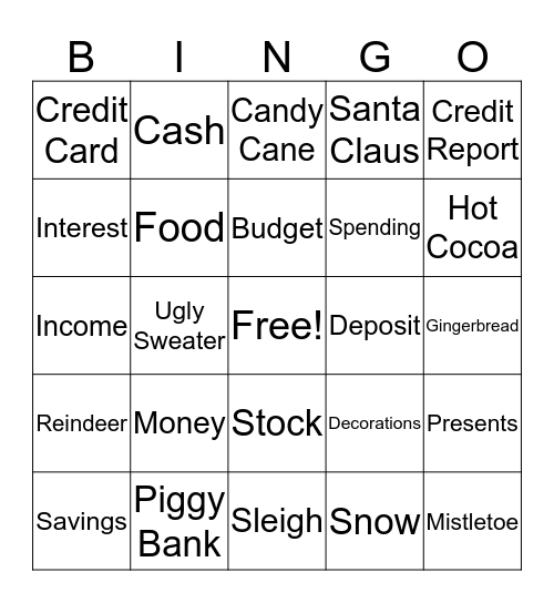 Holiday Bingo Card