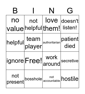 Find the Leader! Bingo Card