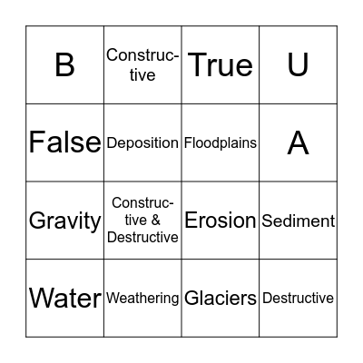 Science Bingo Card