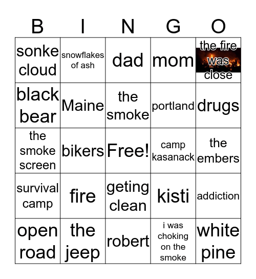 wildfire Bingo Card