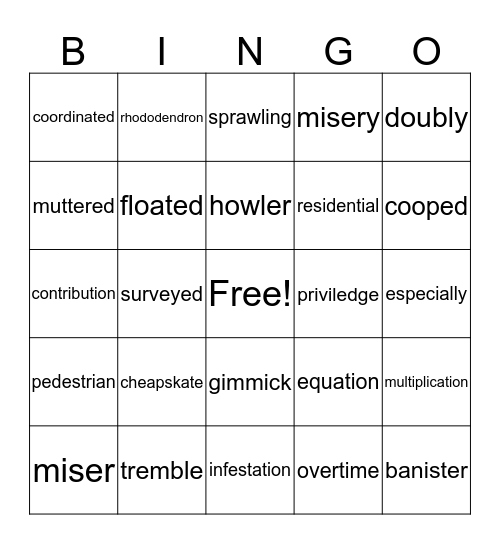 Lemonade War: Chapters 6 & 7  Bingo Card