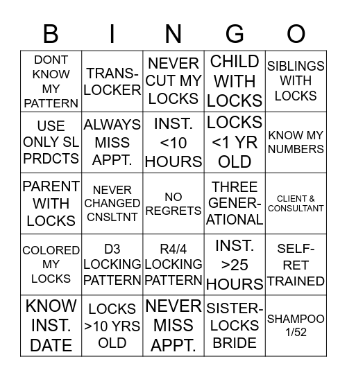 HOUSE OF LAAKS  Bingo Card