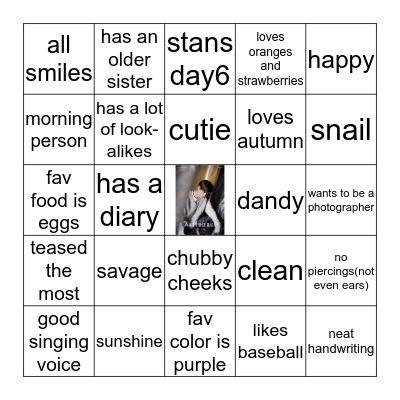 Seungmin Bingo Card