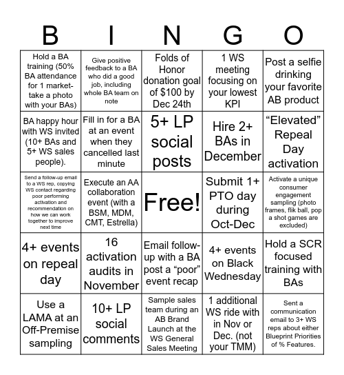 BET BINGO Card
