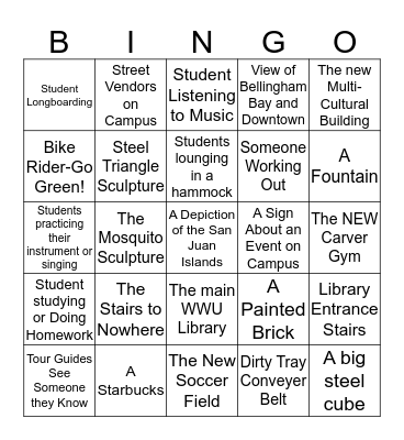 WWU Campus Bingo Card