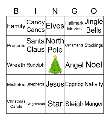 ECS Christmas Bingo Card