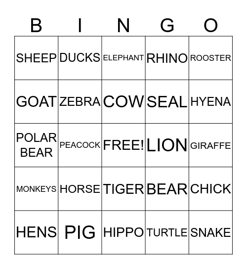 BCS After School Bingo Card