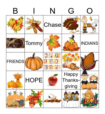 THANKSGIVING Bingo Card