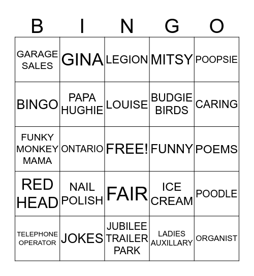MAMA'S BIRTHDAY BINGO! Bingo Card