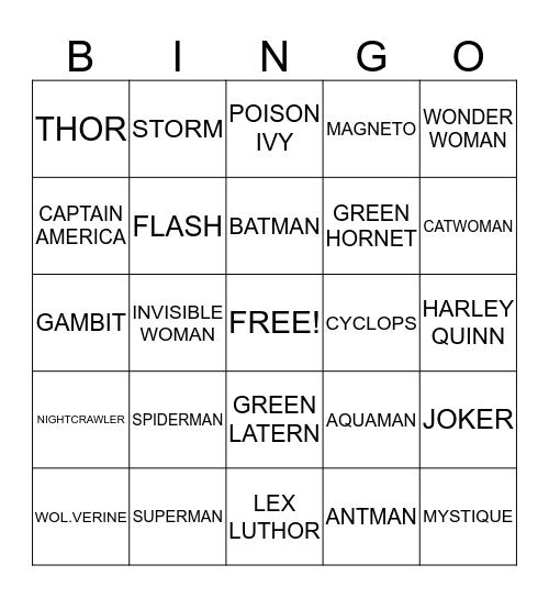 BCS After School Bingo Card