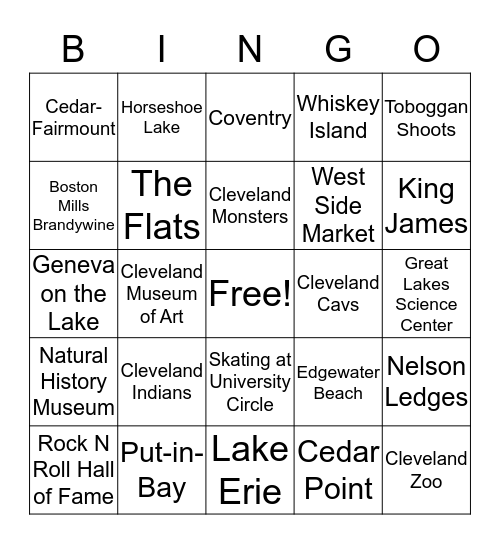 Radke's in the CLE Bingo Card