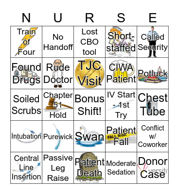 ICU Bingo Card