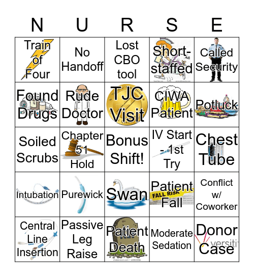 ICU Bingo Card
