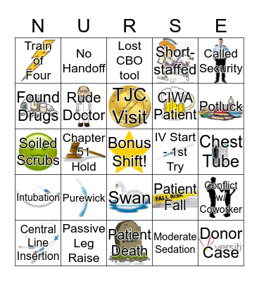 ICU Bingo Card