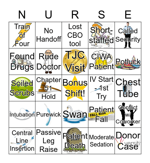 ICU Bingo Card