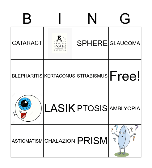 Optical BINGO!! Bingo Card