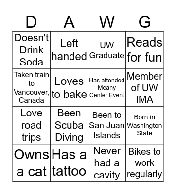 OAP BINGO Card