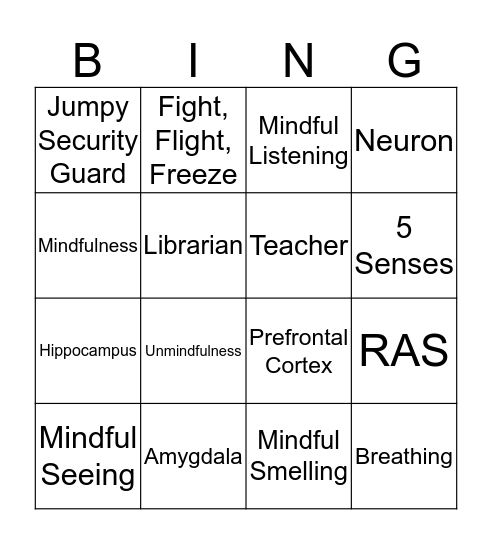 MindUP  Bingo Card