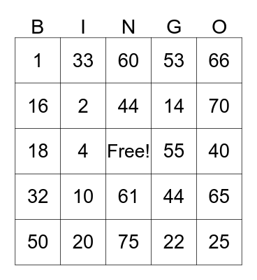 Marcella  Bingo Card