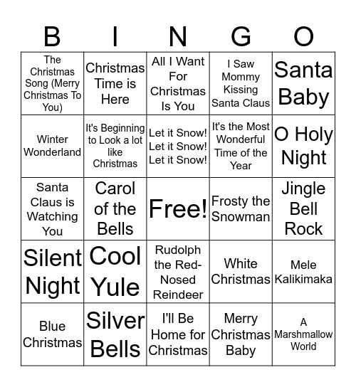 Christmas Bingo Card