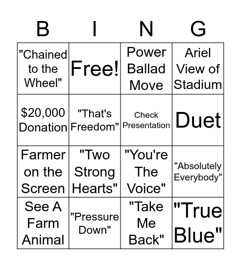 Hay Mate Hangout Bingo Card