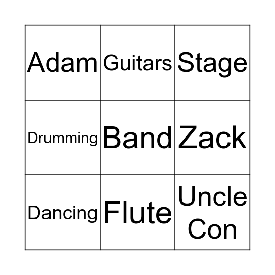 Making- Music festival Bingo Card