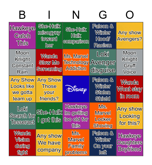 MCU Disney+ Bingo Card