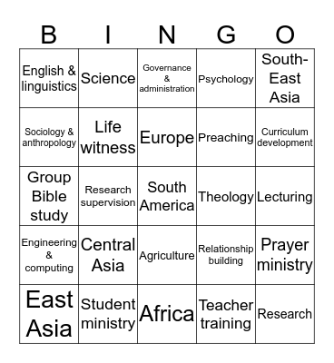 Academic mission binGO! Bingo Card