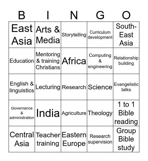 Academic mission binGO! Bingo Card