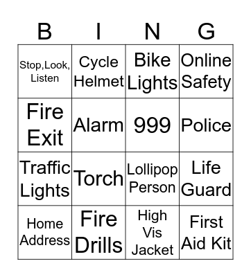 Safety Badge Bingo Card
