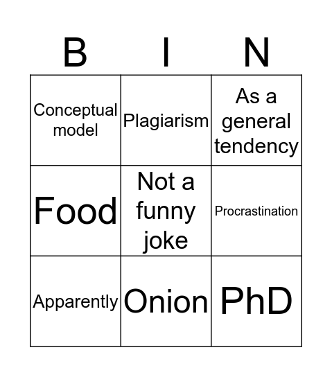 The dragon Bingo Card
