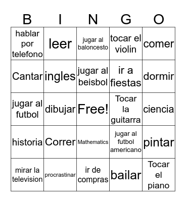 ¿Te gusta... ? Bingo Card