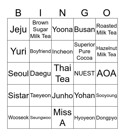 This is 쏨's  - JSOMIgc Bingo Card
